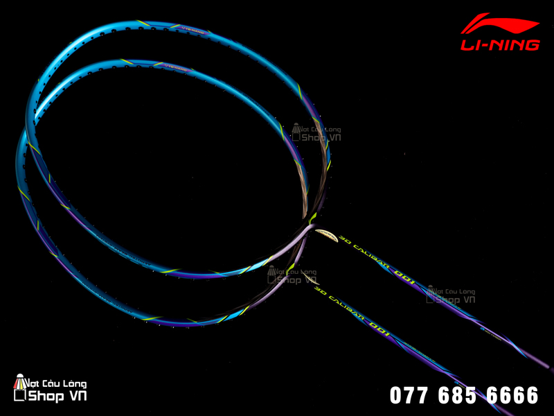 Thân của vợt Lining 3D Caliber 001 màu xanh dẻo và dễ sử dụng