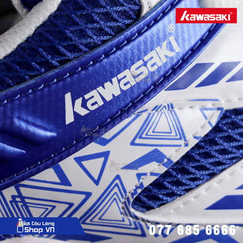 Thương hiệu giày cầu lông Kawasaki 080 trắng xanh phổ biến