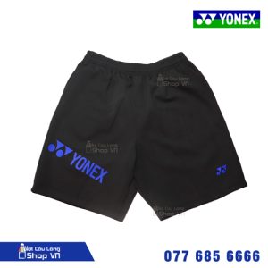 Quần cầu lông Yonex đen 02 logo xanh dương
