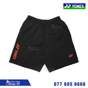 Quần cầu lông Yonex đen 03 logo cam