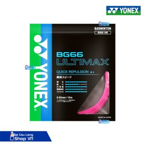 Dây cước căng vợt Yonex BG66 Ultimax - Nội địa Nhật màu hồng