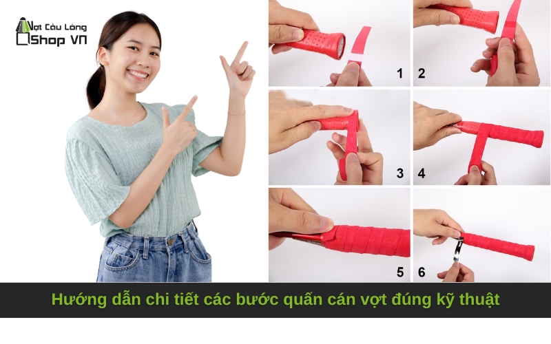 Hướng dẫn chi tiết các bước quấn cán vợt đúng kỹ thuật