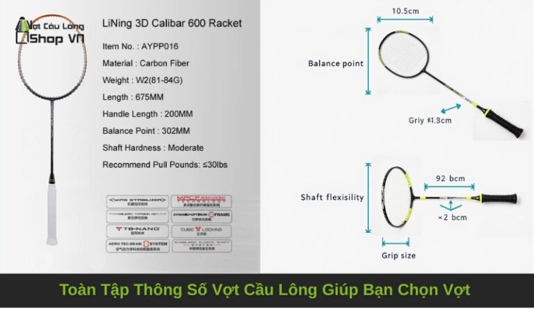 Toàn Tập Thông Số Vợt Cầu Lông Giúp Bạn Chọn Vợt Như Chuyên Gia