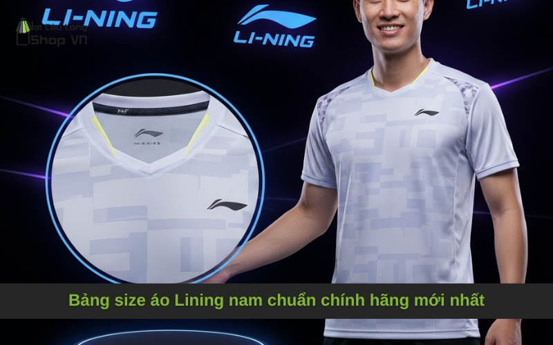 Bảng size áo Lining nam chuẩn chính hãng mới nhất