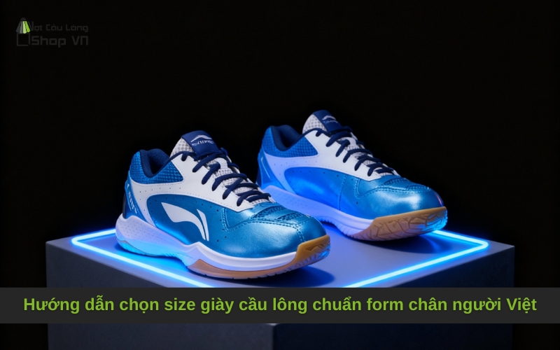 Hướng dẫn chọn size giày cầu lông chuẩn form chân người Việt