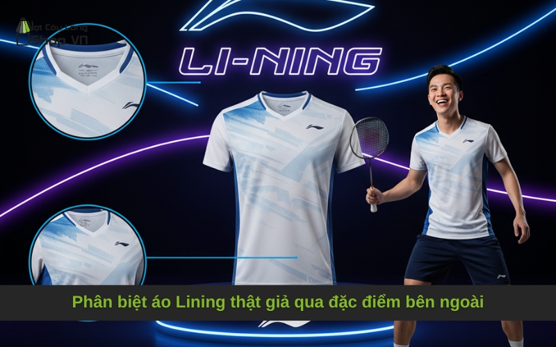 Phân biệt áo Lining thật giả qua đặc điểm bên ngoài