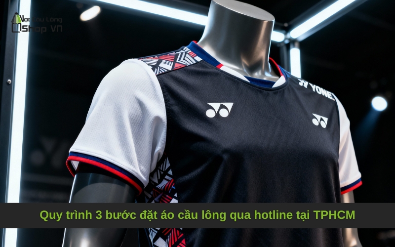 Quy trình 3 bước đặt áo cầu lông qua hotline tại TPHCM