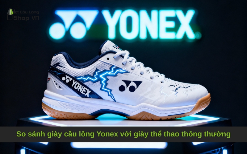 So sánh giày cầu lông Yonex với giày thể thao thông thường