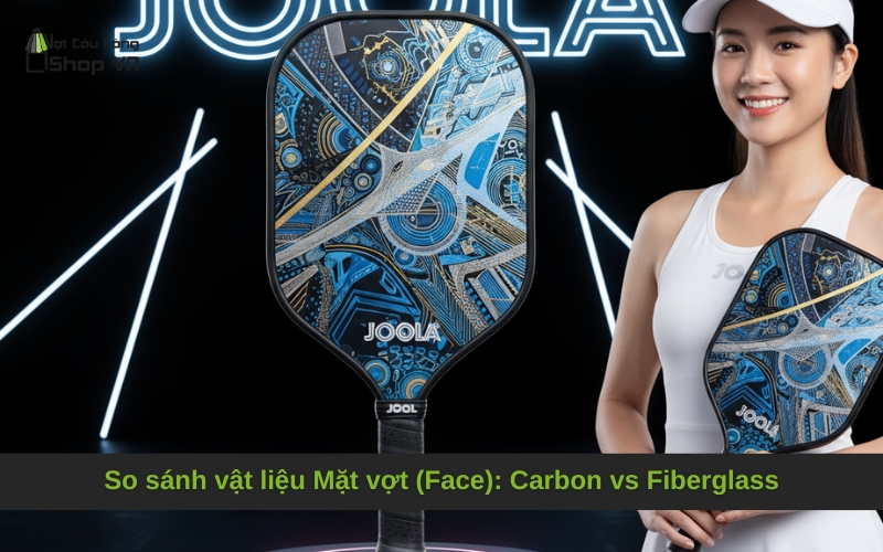 So sánh vật liệu Mặt vợt (Face): Carbon vs Fiberglass