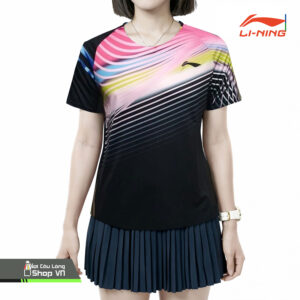 Áo Cầu Lông Lining 6243b Đen/hồng