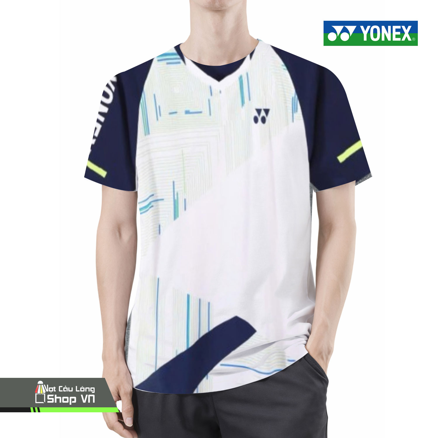 Áo Cầu Lông Yonex 380a Trắng/xanh