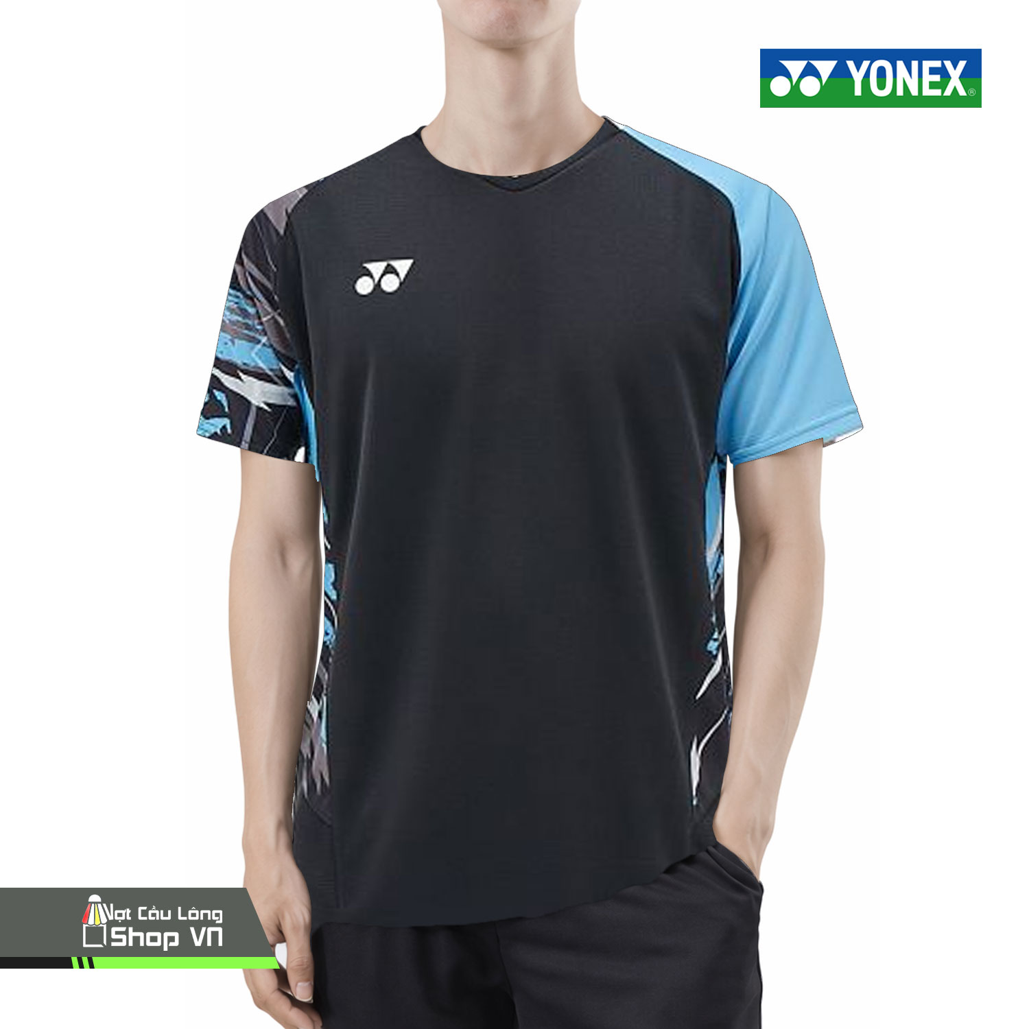 Áo Cầu Lông Yonex 4018a Đen/xanh