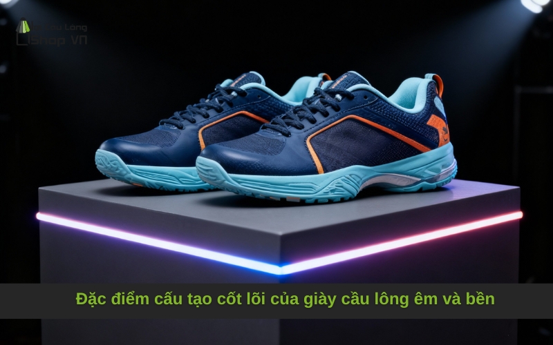 Đặc điểm cấu tạo cốt lõi của giày cầu lông êm và bền