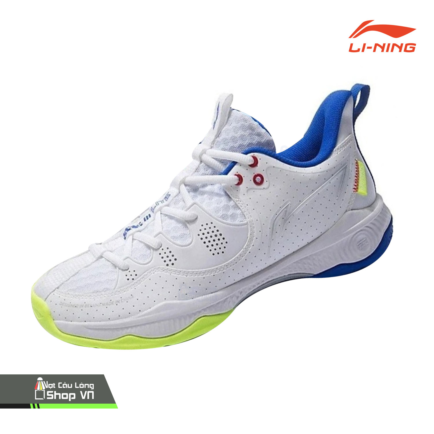 Giày Cầu Lông Lining Battle Halberd III Lite Rebound Ayzs016-3 Trắng/vàng/xanh Dương Chính Hãng