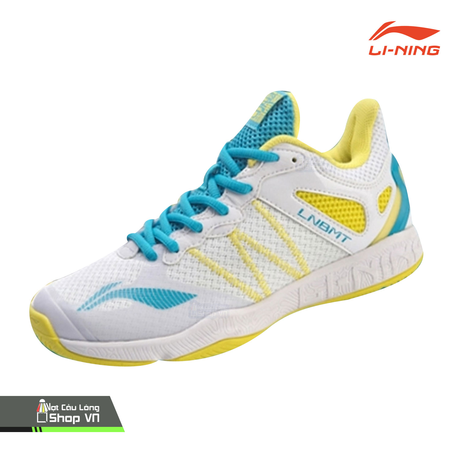 Giày Cầu Lông Lining Falcon Iv Lite Ayts046-1 Trắng/vàng/xanh Ngọc Chính Hãng