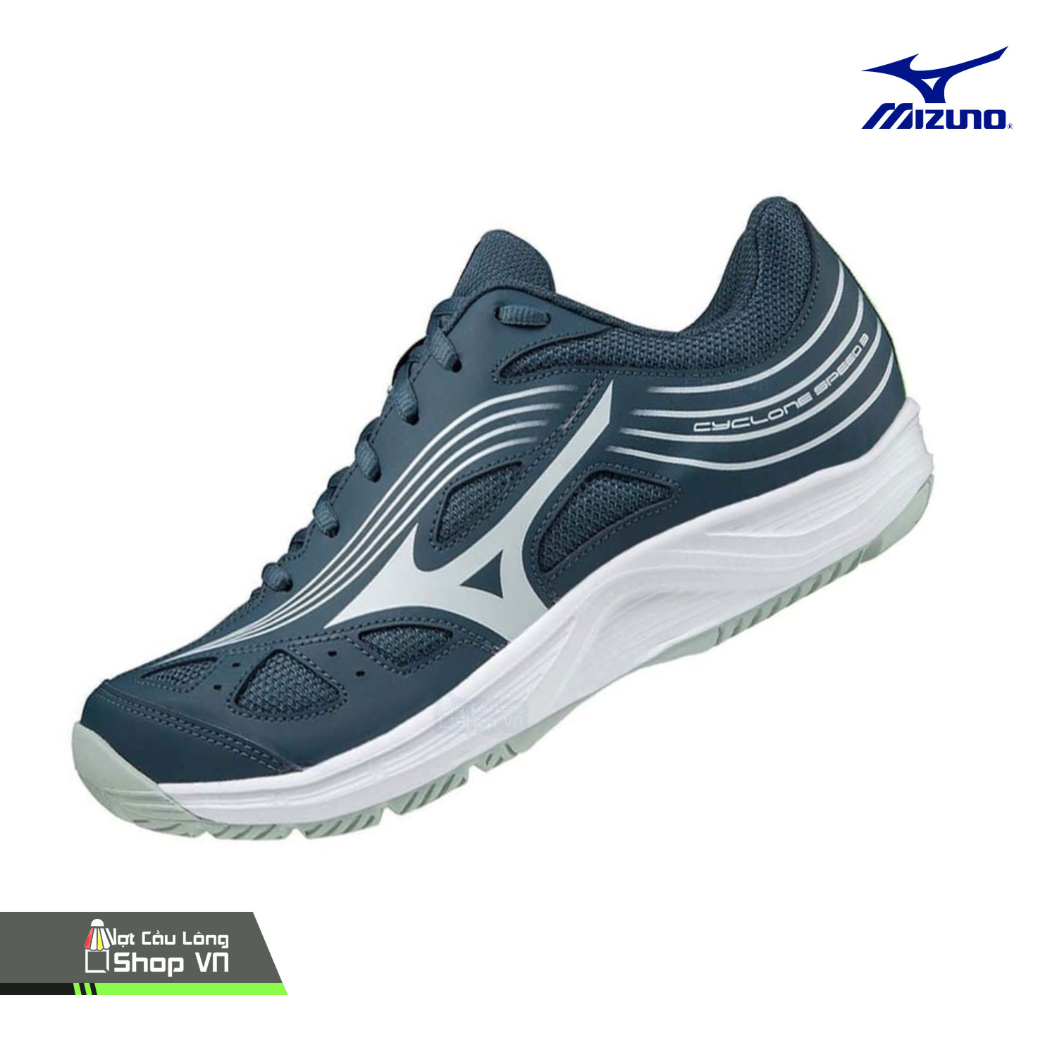 Giày Cầu Lông Mizuno Cyclone Speed 3 (v1ga218038) Ghi Xám