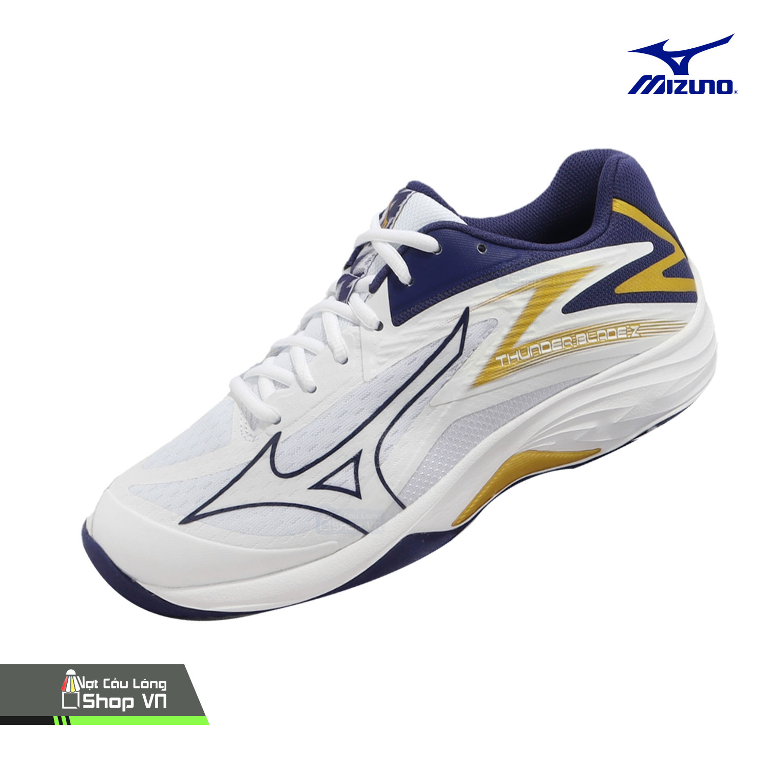 Giày Cầu Lông Mizuno Thunder Blade Z (v1ga237043) Trắng/xanh/vàng