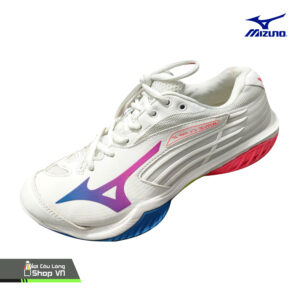Giày Cầu Lông Mizuno Wave Claw 2 (71ga211013) Trắng/hồng/xanh Dương