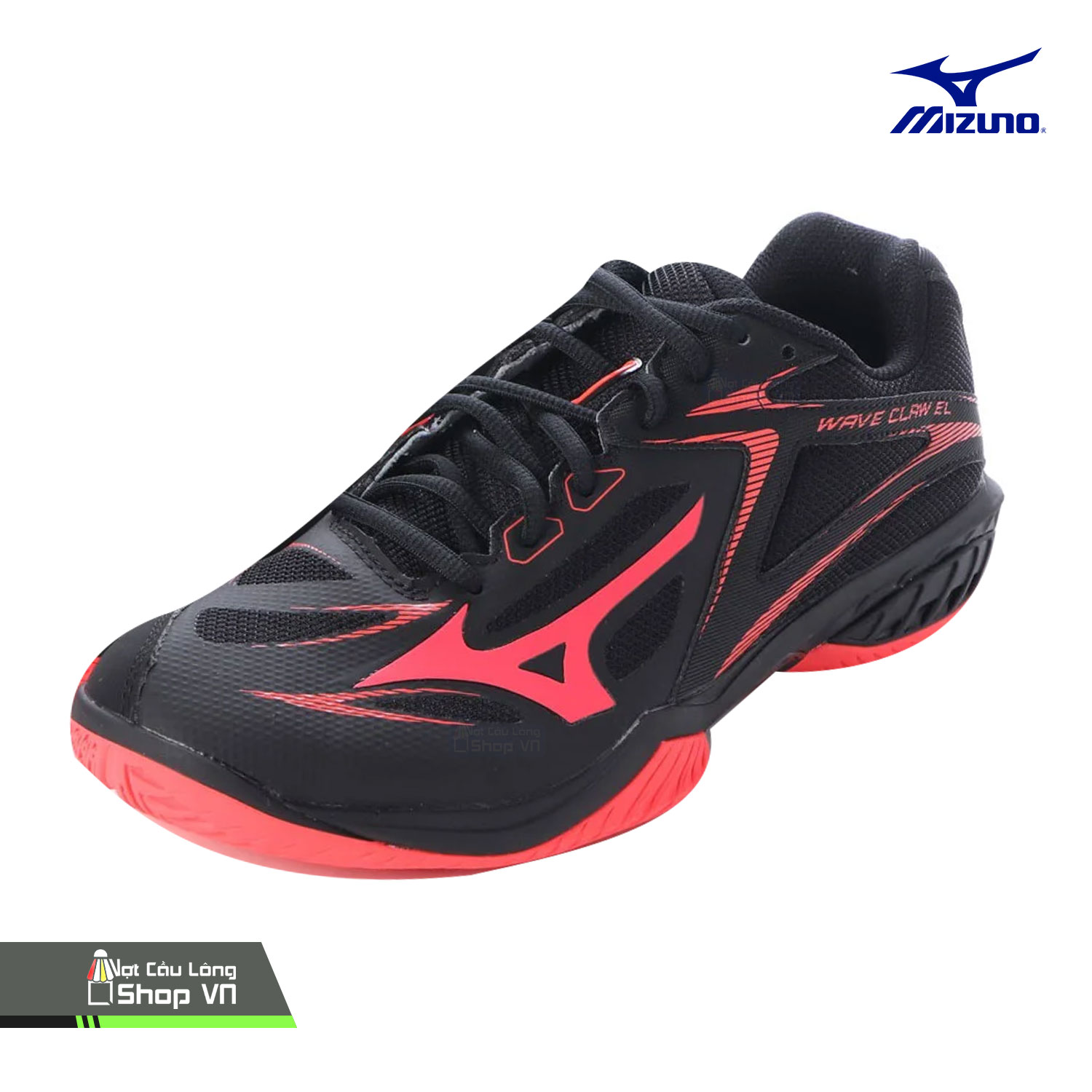 Giày Cầu Lông Mizuno Wave Claw El (71ga208009) Đen/đỏ