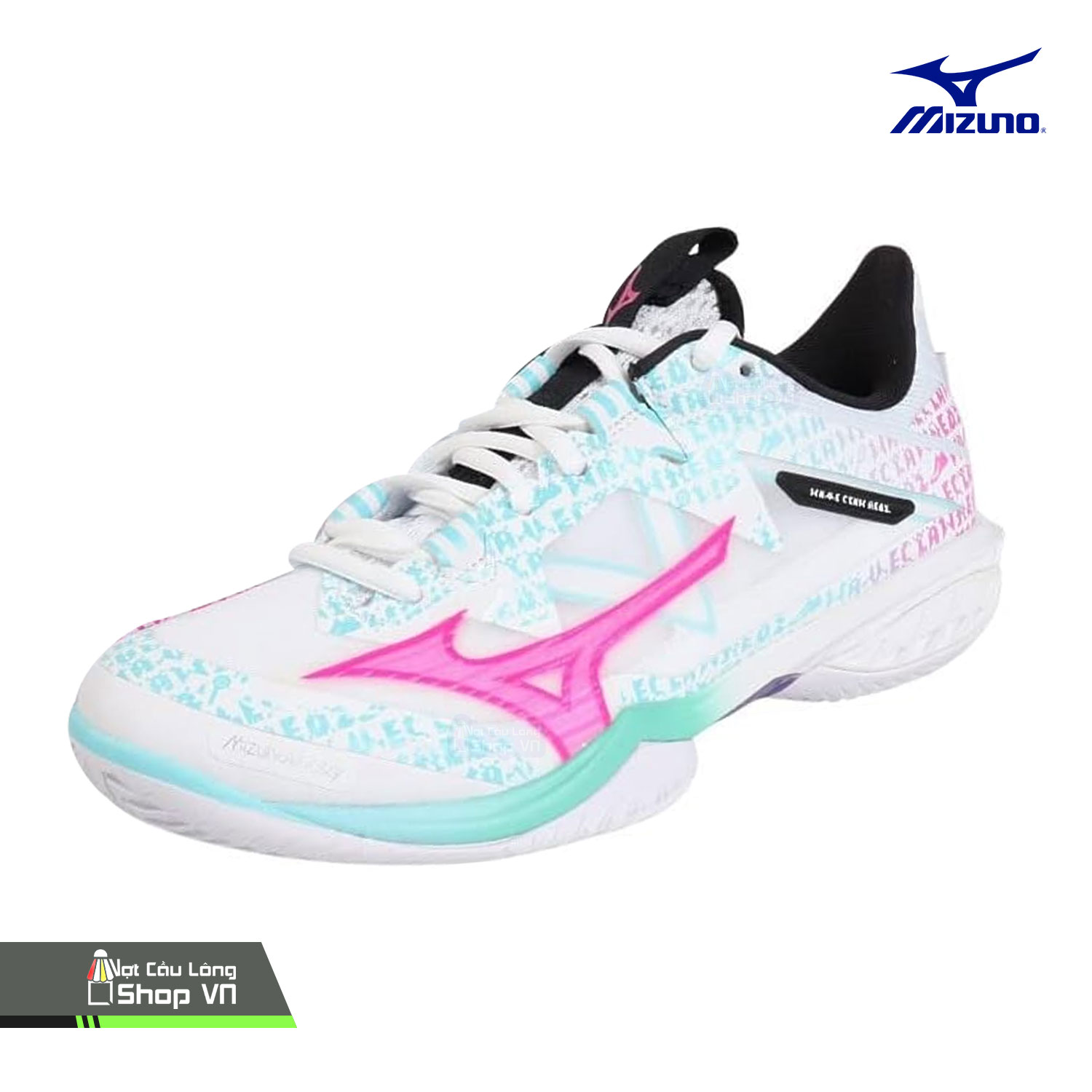 Giày Cầu Lông Mizuno Wave Claw Neo 2 (71ga227030) Trắng/hồng