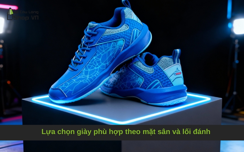 Lựa chọn giày phù hợp theo mặt sân và lối đánh