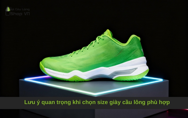 Lưu ý quan trọng khi chọn size giày cầu lông phù hợp