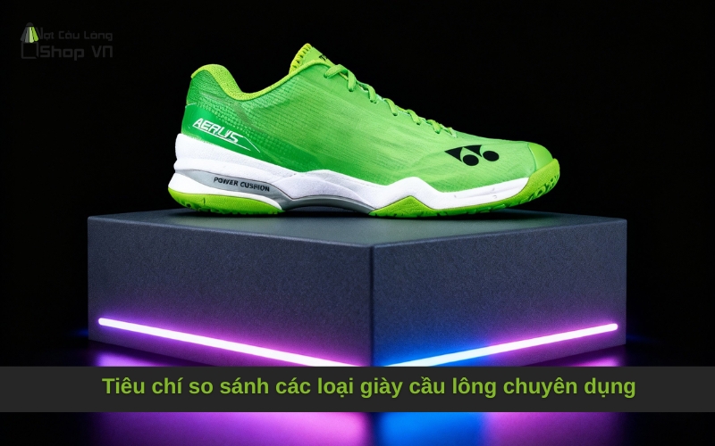 Tiêu chí so sánh các loại giày cầu lông chuyên dụng