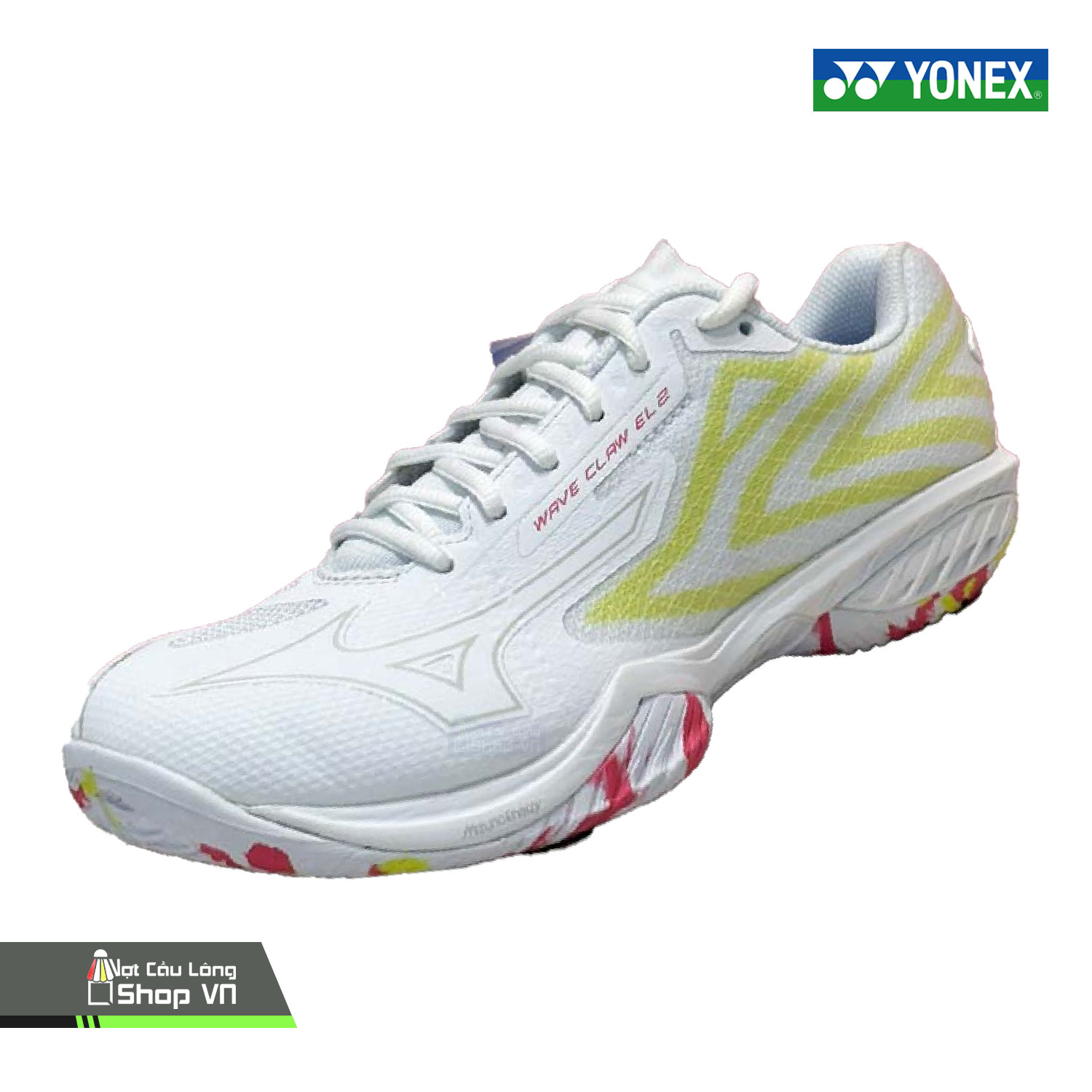 Giày Cầu Lông Mizuno Wave Claw El 2 (71ga228022) Trắng/vàng