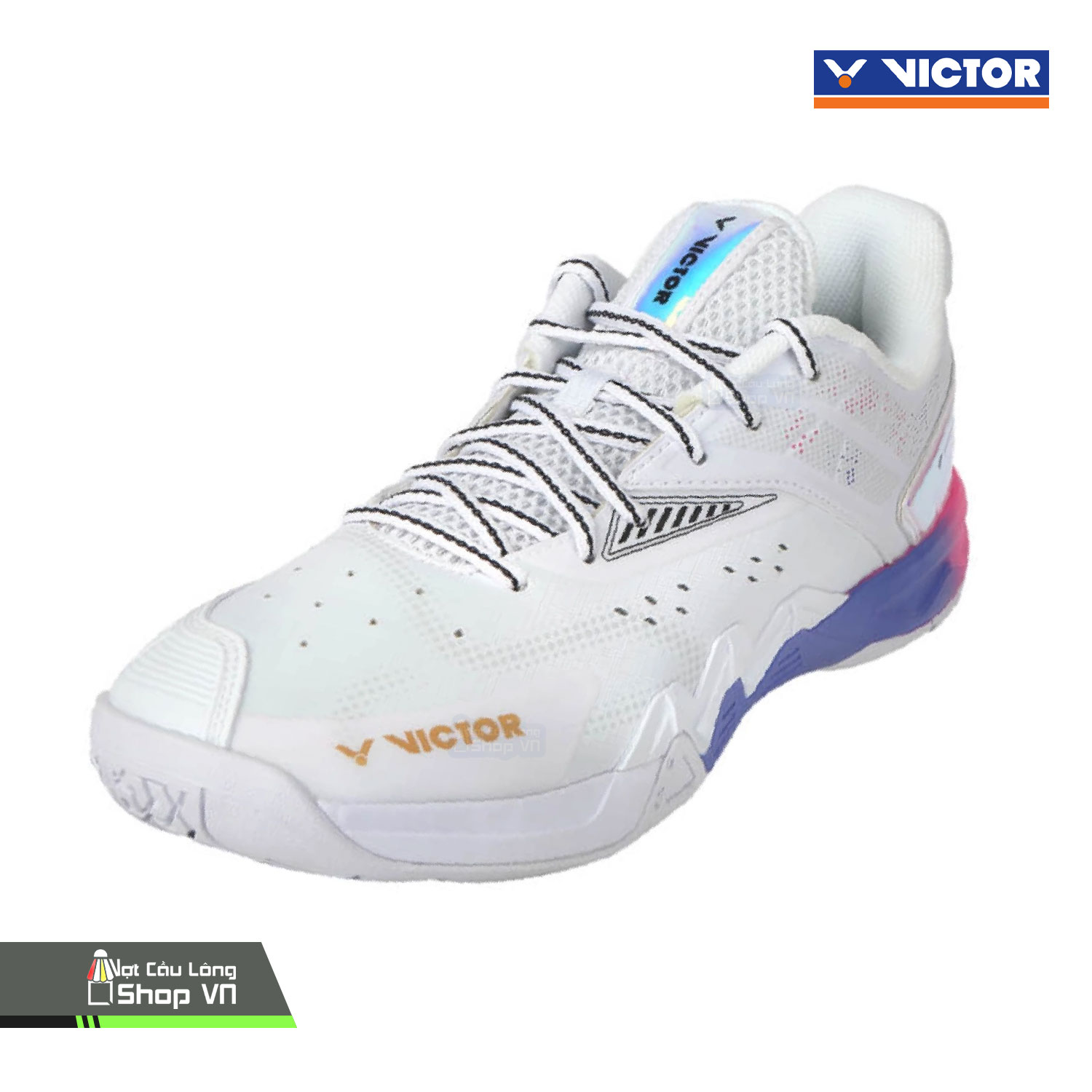 Giày Cầu Lông Victor Vtough P8500ii Pearl White / Light Purple Iris