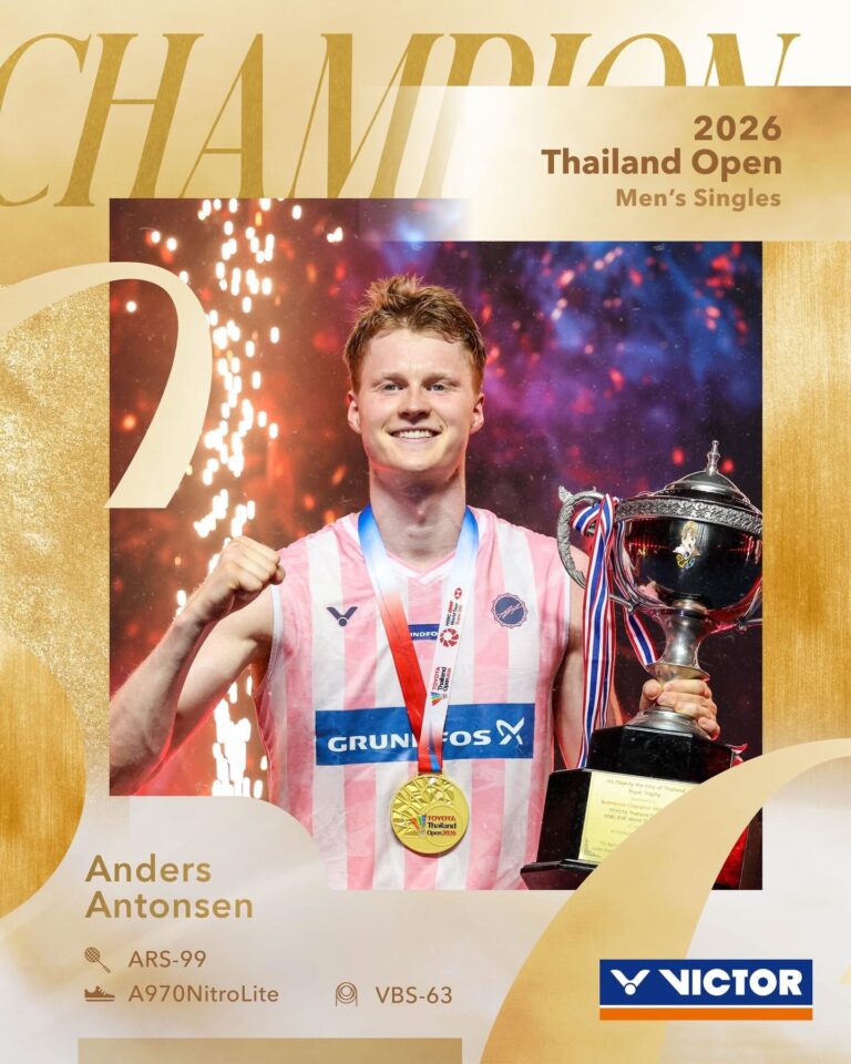 Tìm hiểu Anders Antonsen dùng vợt, giày và cước gì?