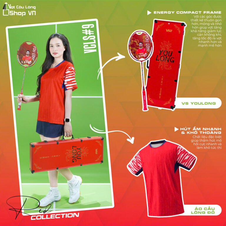 VCLS#9 Red Collection – Set Vợt VS YouLong & Áo Đỏ Nổi Bật